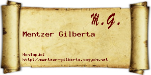 Mentzer Gilberta névjegykártya